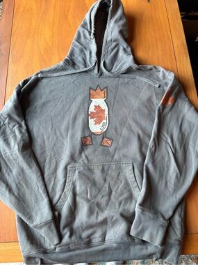 Dive Bomb Canada Hoodie Gray Canada Goose Bomb Duck Waterfowl Hunting Men's XL